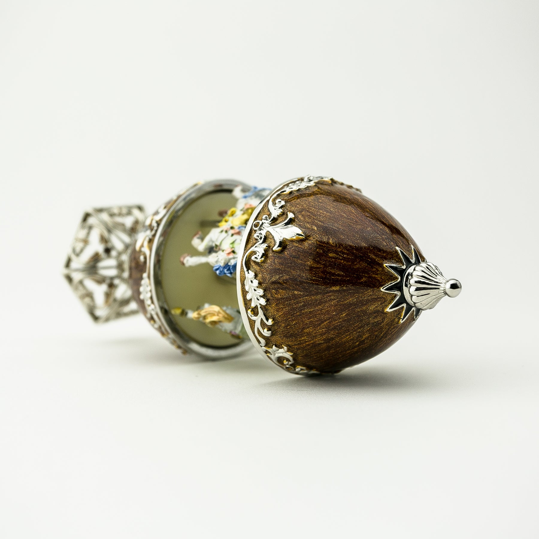 Keren Kopal Brown Carousel with White Royal Horses