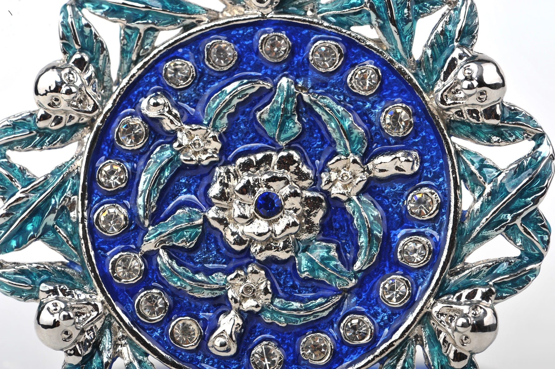 Keren Kopal Blue Box Decorated with Leaves