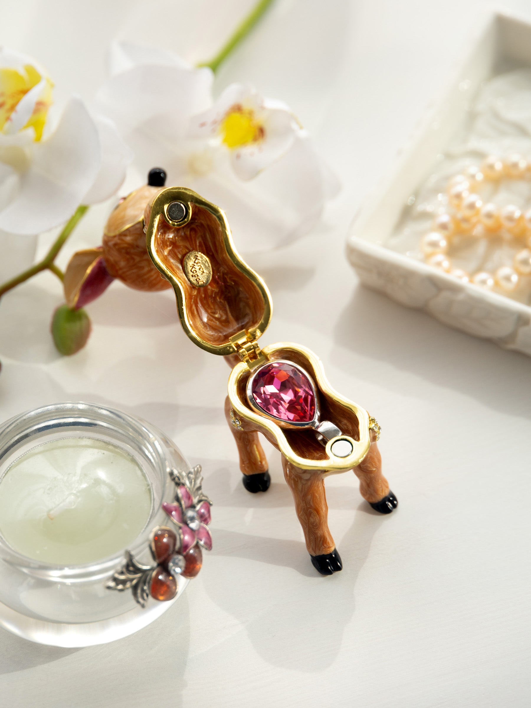 Keren Kopal Brown Fawn Trinket Box