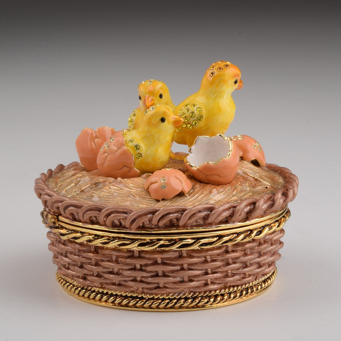 Keren Kopal Brown basket with Baby Chicks &eggs