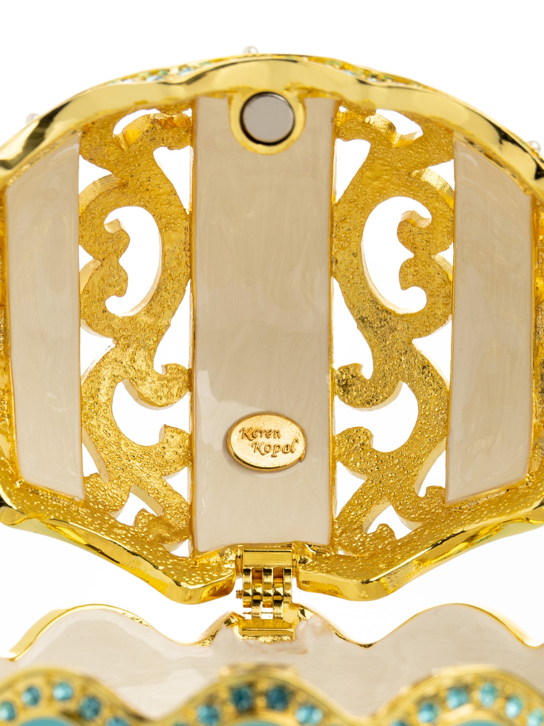 Keren Kopal Turquoise Egg with pearls