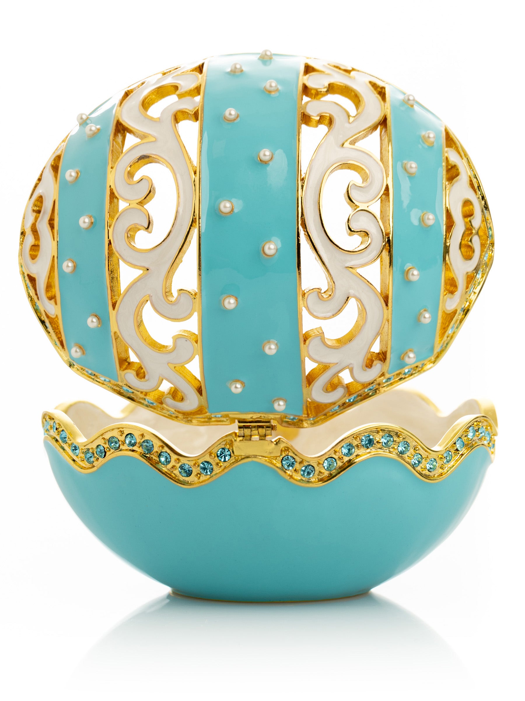 Keren Kopal Turquoise Egg with pearls