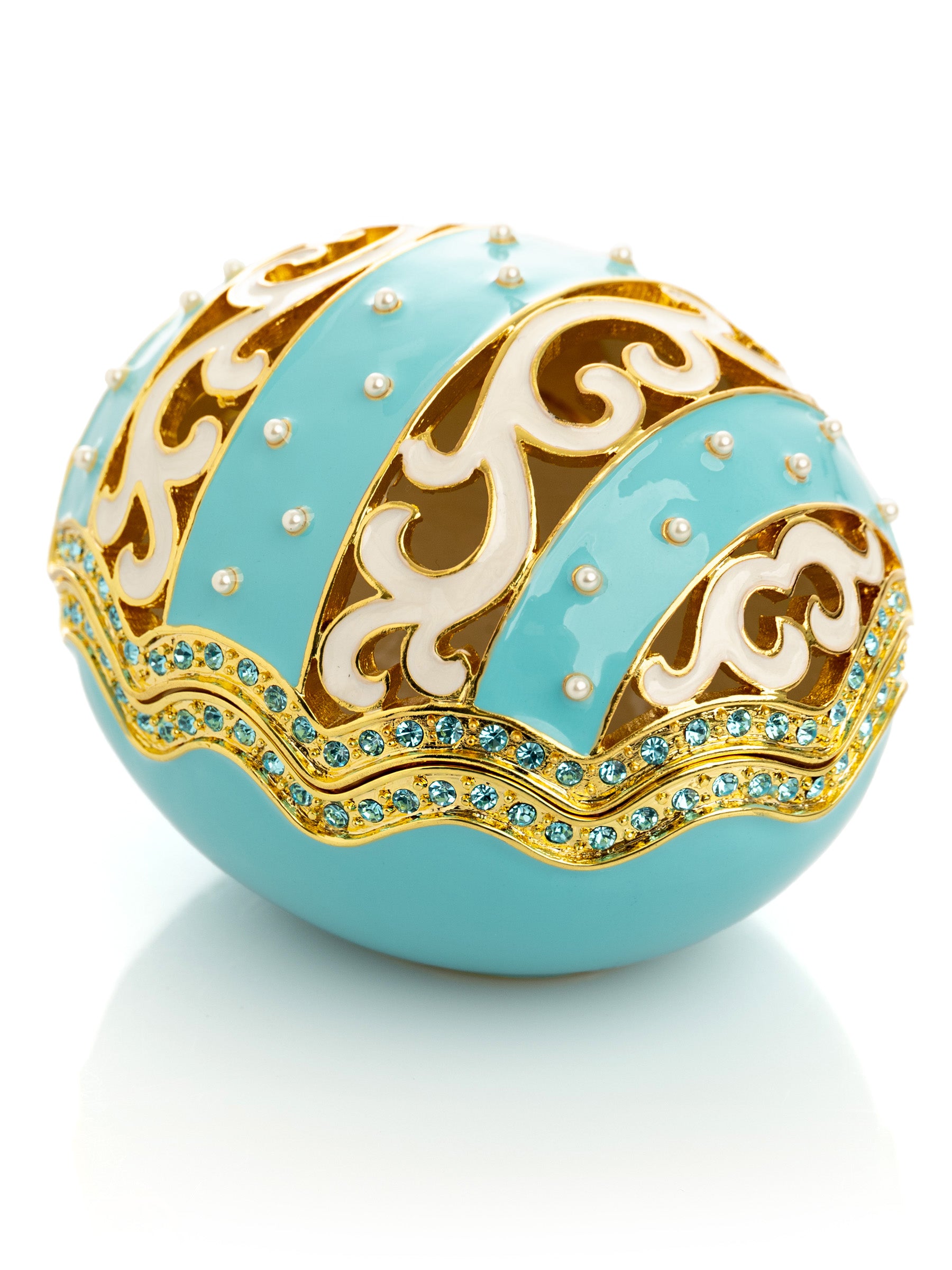 Keren Kopal Turquoise Egg with pearls