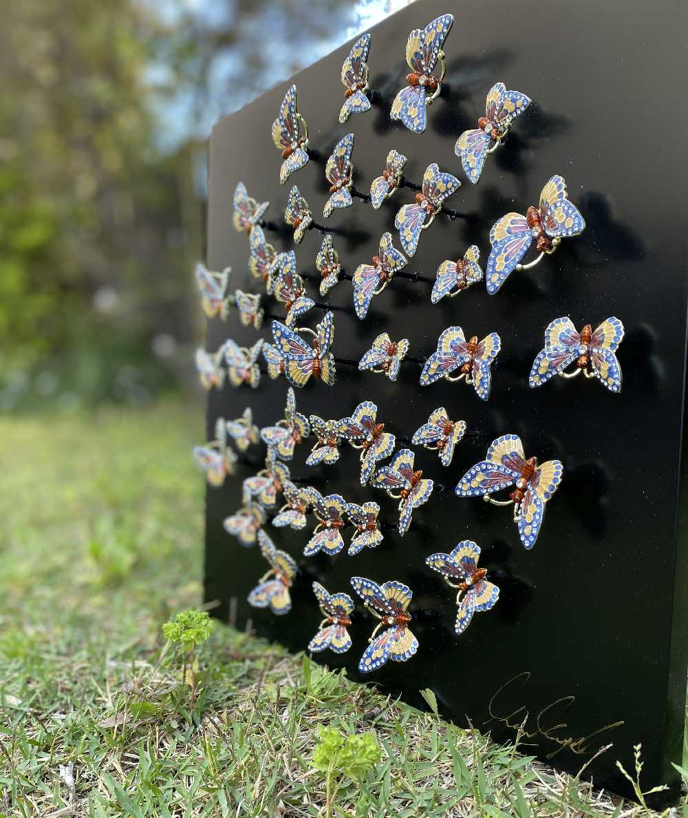 Keren Kopal Circle of Butterflies Wall Art Black