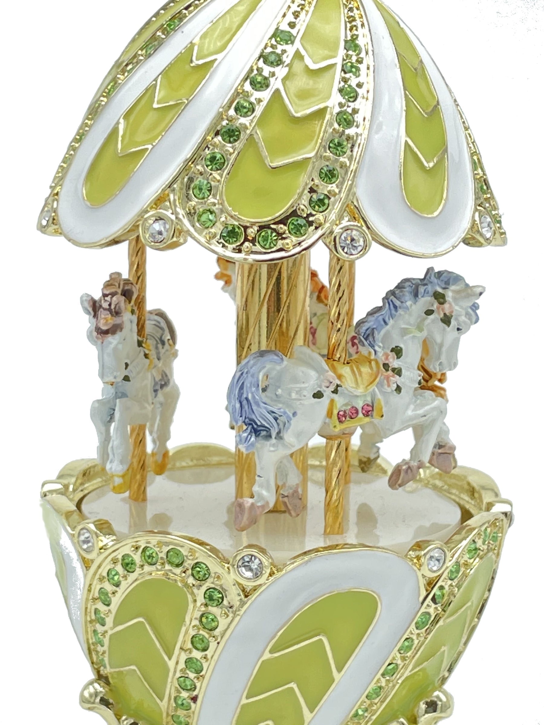 Keren Kopal Green Wind up Musical Carousel Swan lake by Tchaikovsky