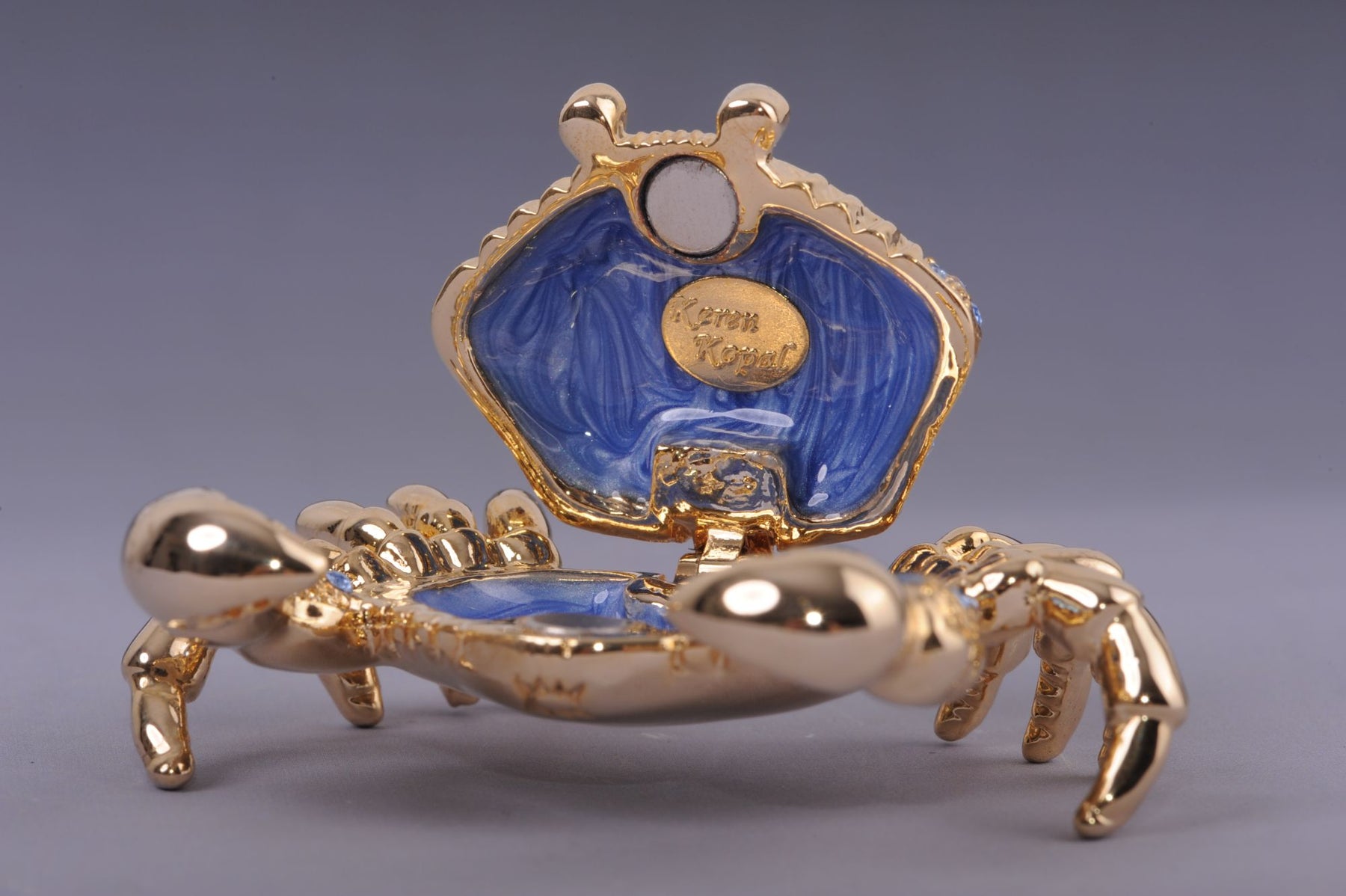 Keren Kopal Golden Crab with blue stones