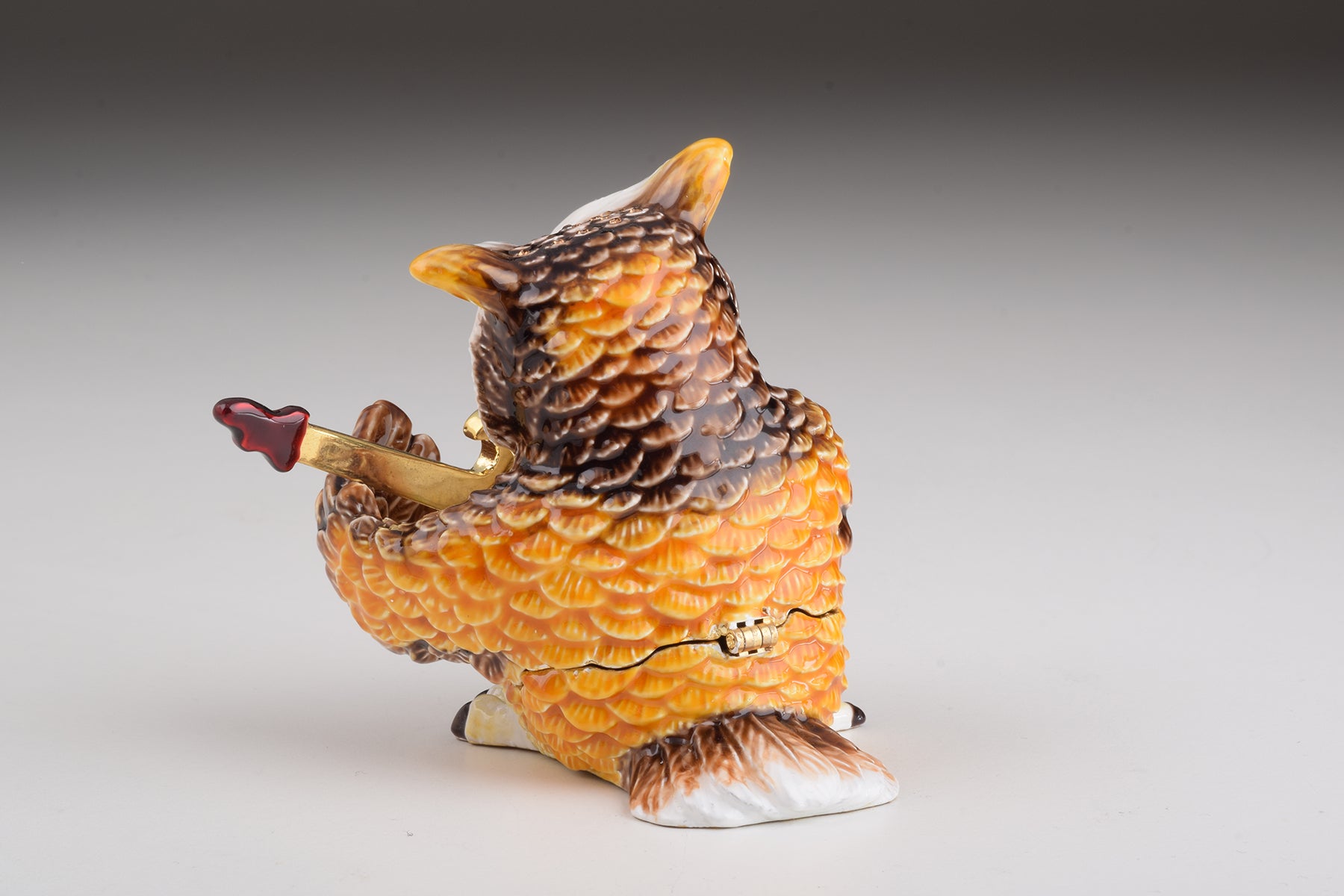 Keren Kopal Brown Owl Playing Guitar Trinket Box