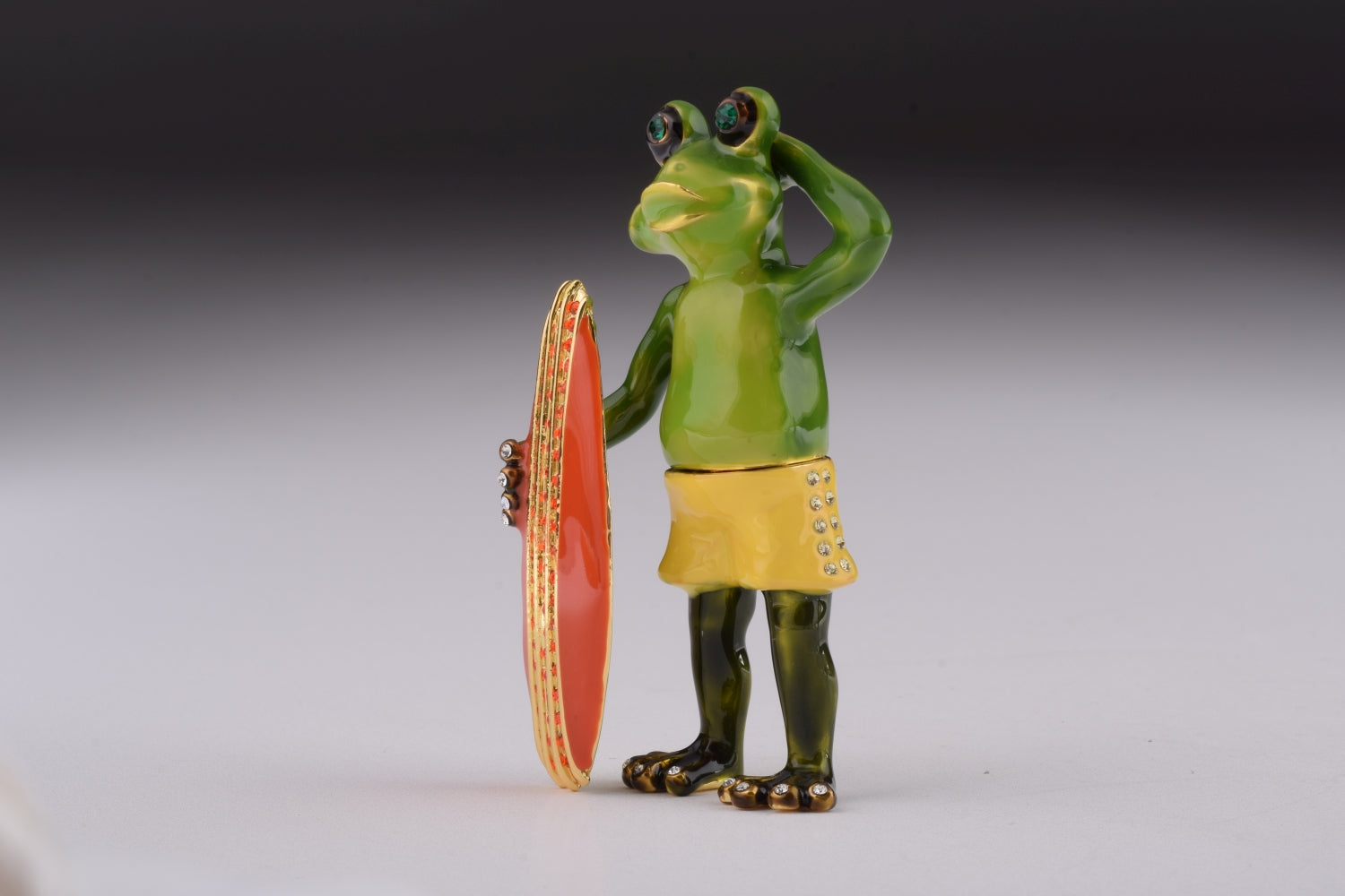 Keren Kopal Frog Holding a Surfboard