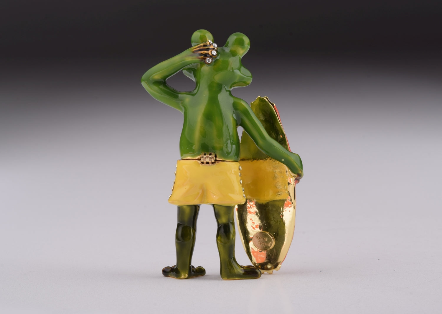 Keren Kopal Frog Holding a Surfboard