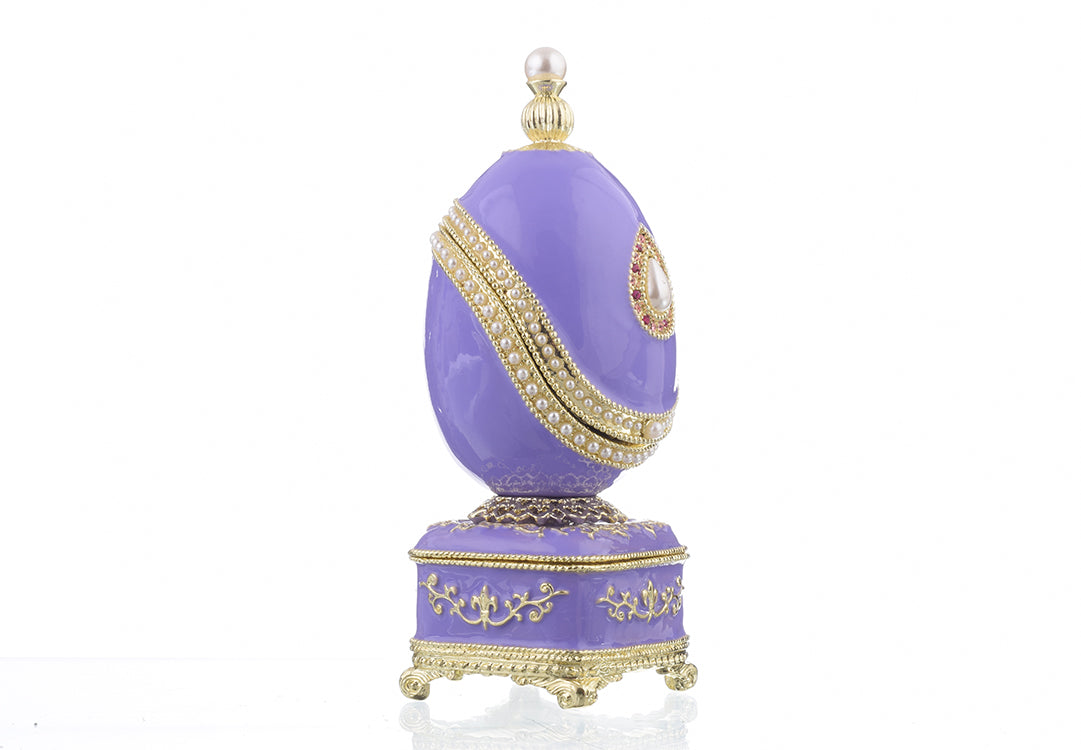 Keren Kopal Purple Faberge Egg with Pearl
