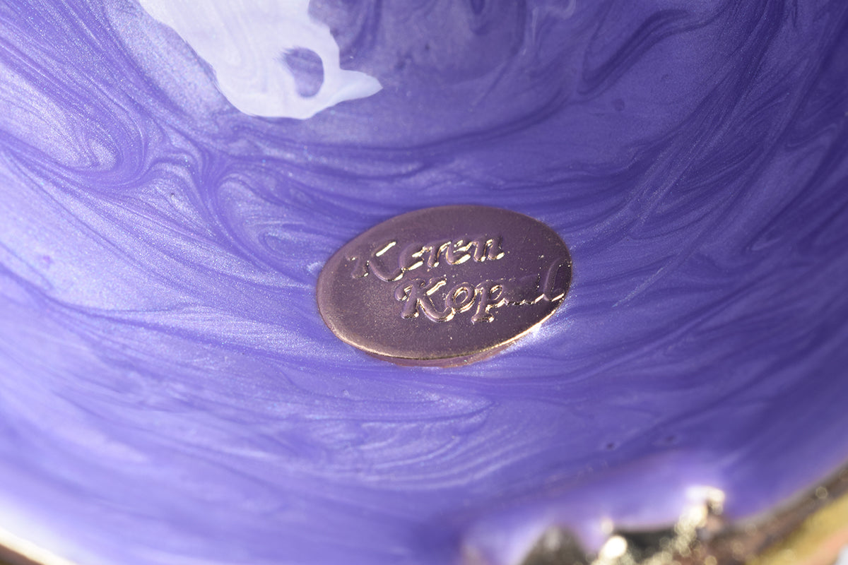 Keren Kopal Purple Faberge Egg with Pearl