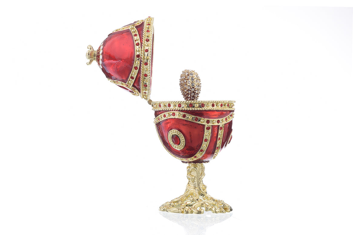 Keren Kopal Red Faberge Egg with Heart Inside