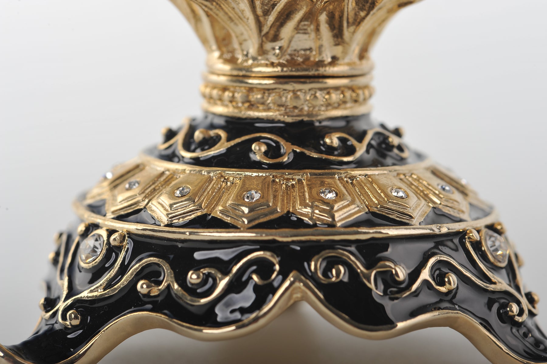 Keren Kopal Black Faberge Egg with a Chicken Inside