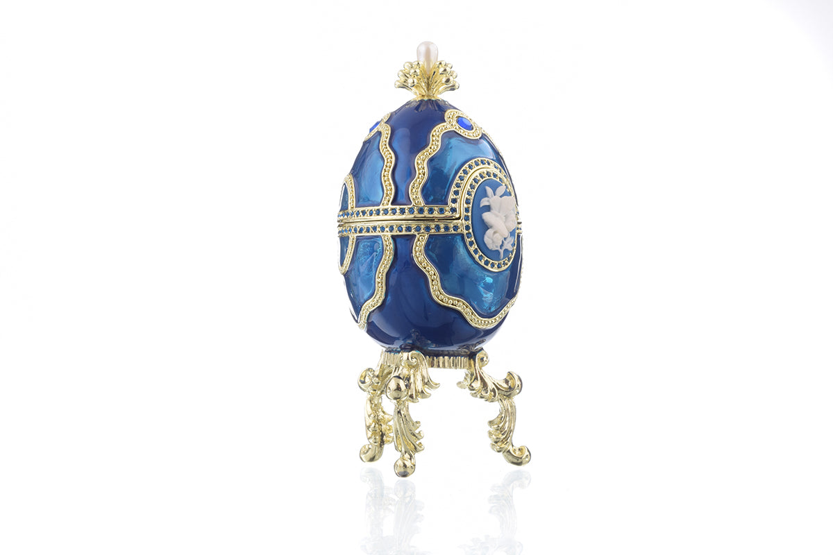 Keren Kopal Blue Faberge Egg with Piano Inside