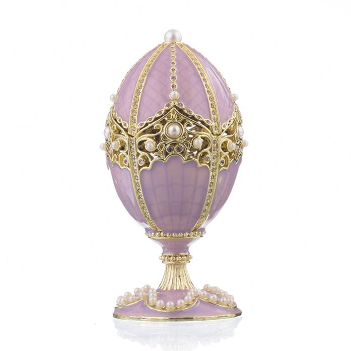 Keren Kopal Purple Faberge Egg with Violin Inside