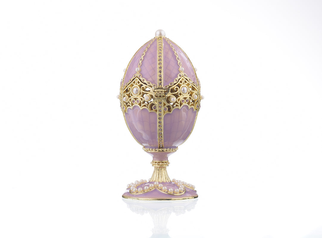 Keren Kopal Purple Faberge Egg with Violin Inside