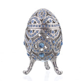 Keren Kopal Silver Faberge Egg with Blue Crystals