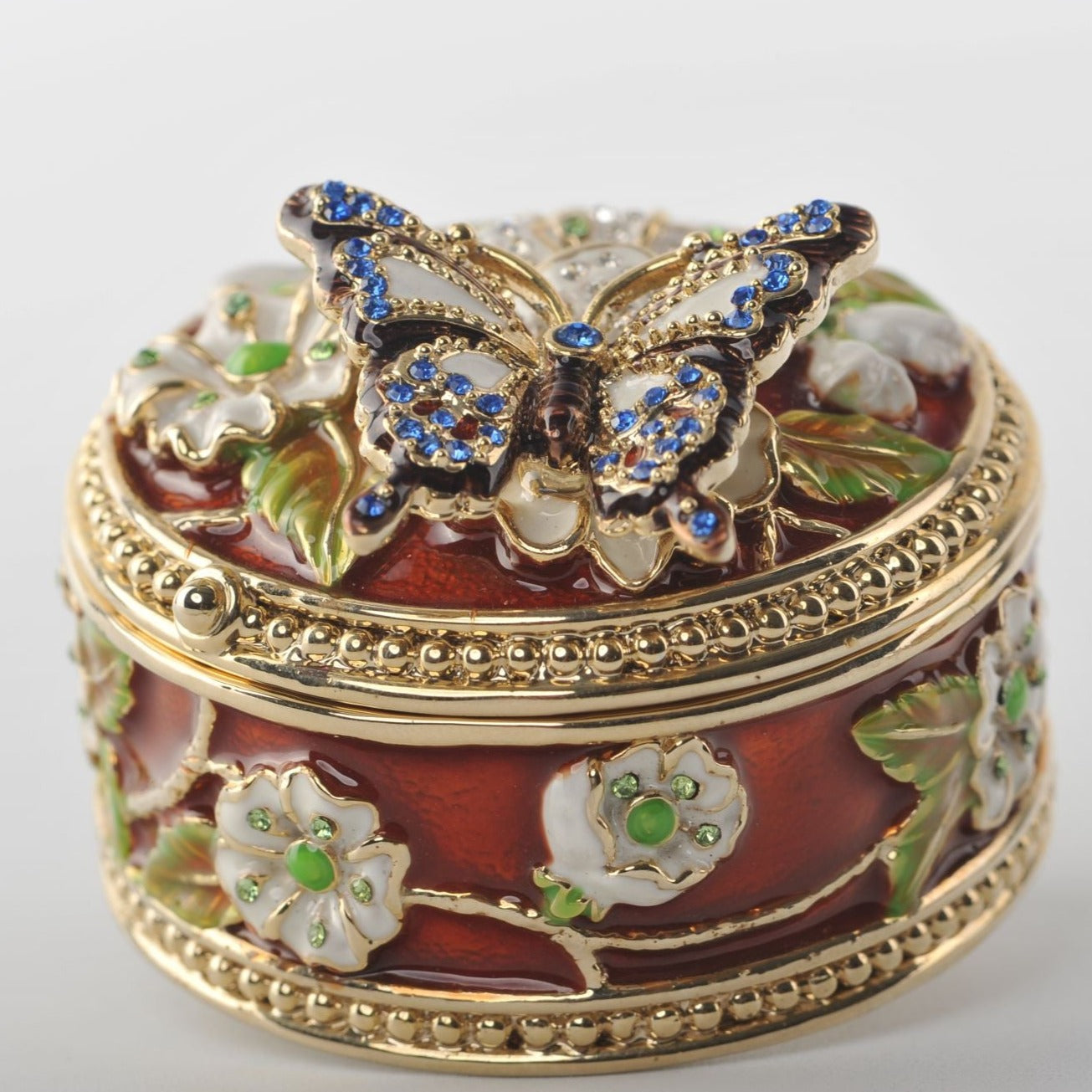 Keren Kopal Butterfly & Flowers Trinket Box