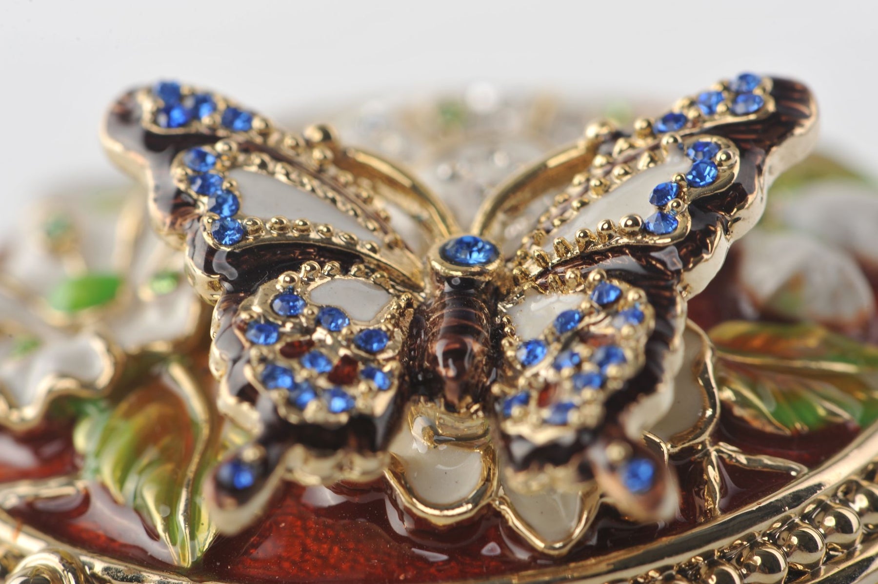 Keren Kopal Butterfly & Flowers Trinket Box