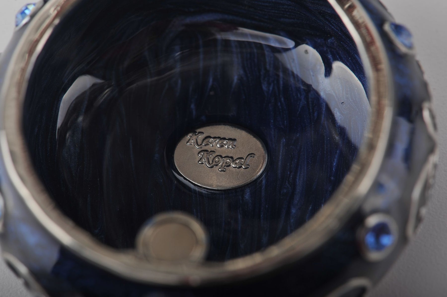 Keren Kopal Decorated Blue Trinket Box