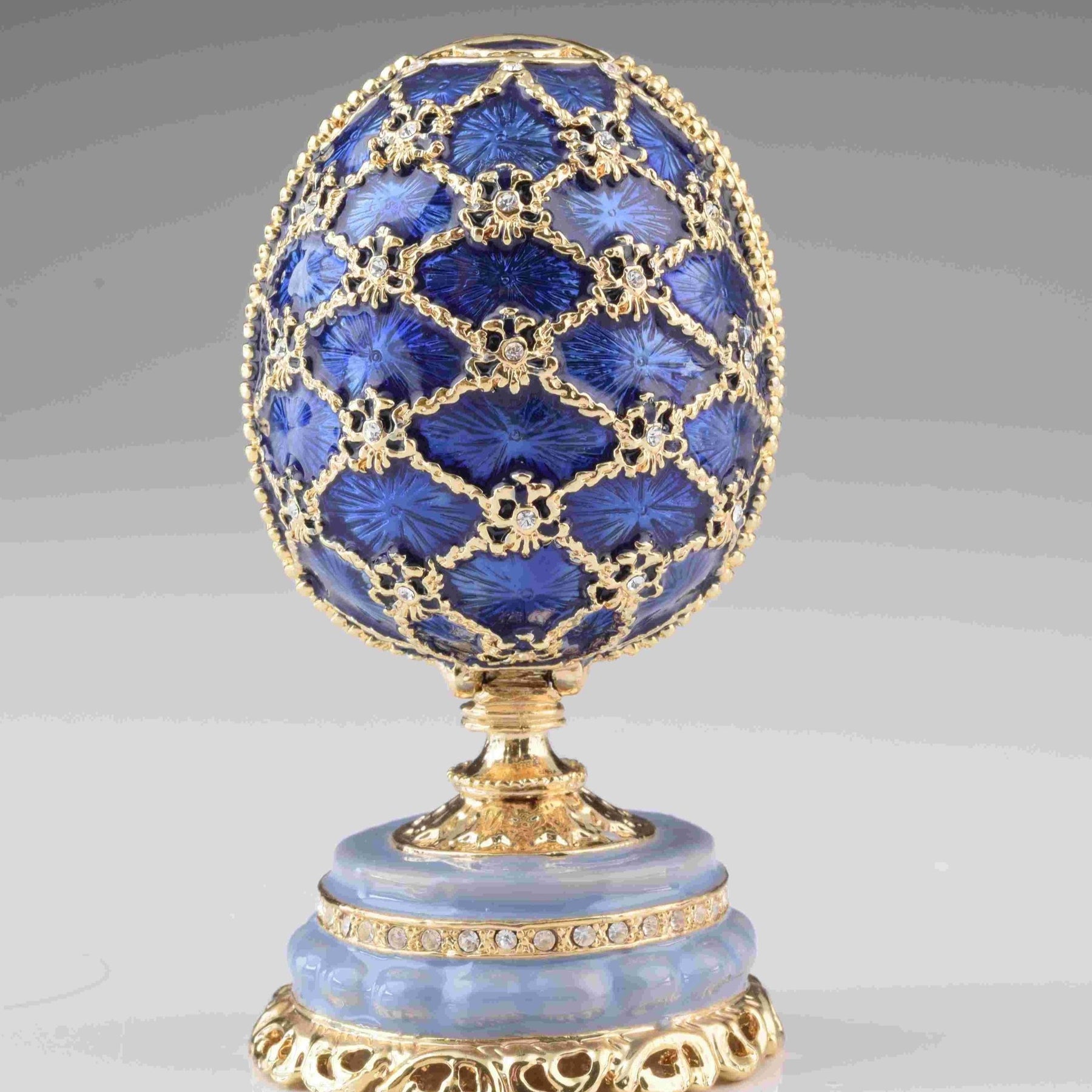 Keren Kopal Blue Faberge Egg with Castle Inside