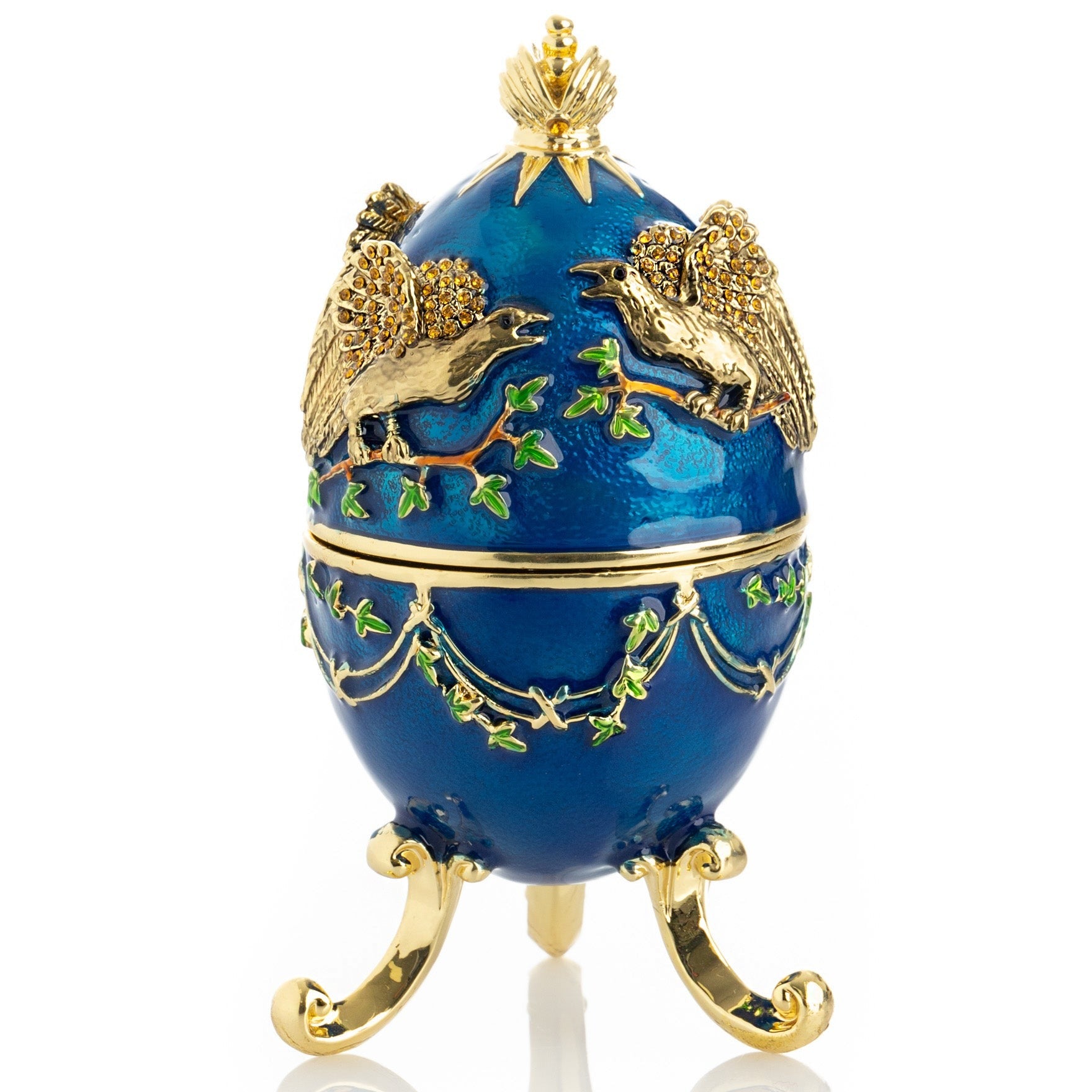 Keren Kopal Blue Russian Egg with Eagles Music Playing Egg
