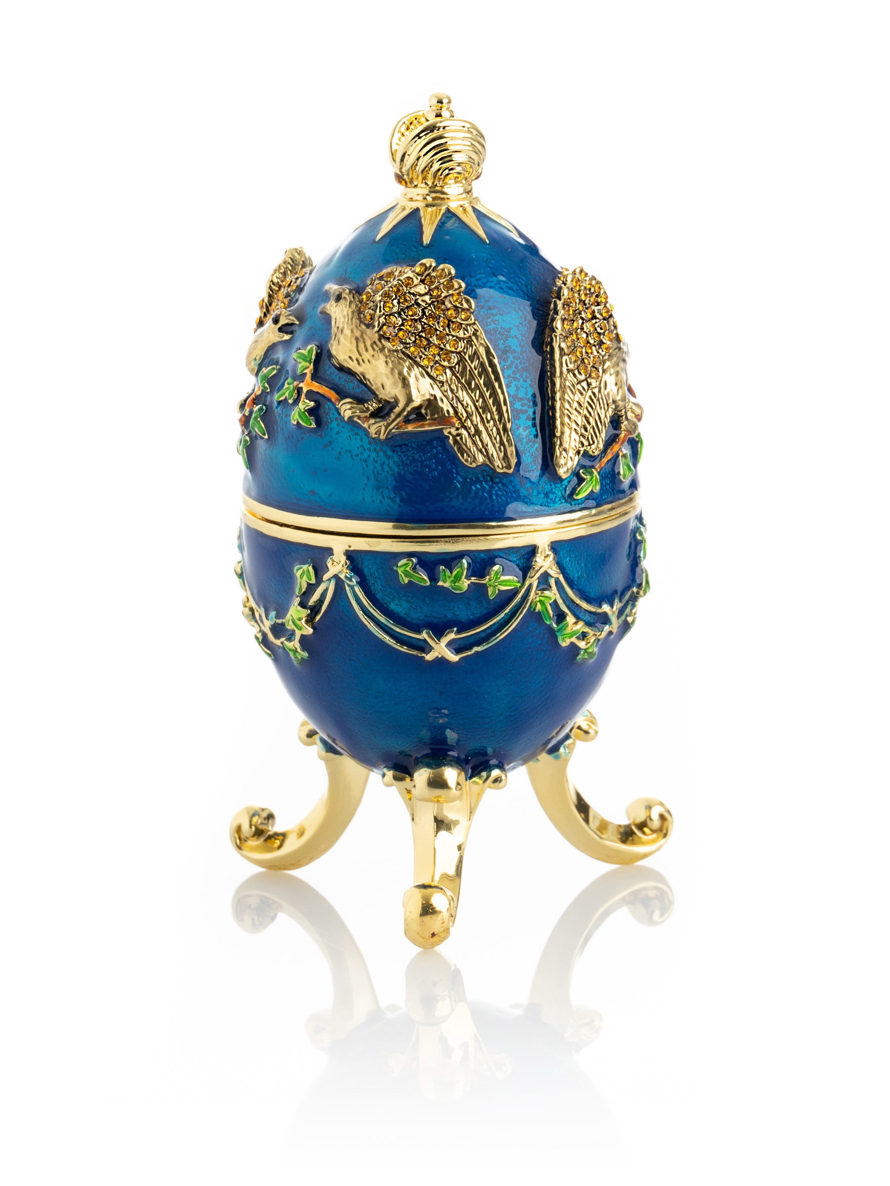 Keren Kopal Blue Russian Egg with Eagles Music Playing Egg