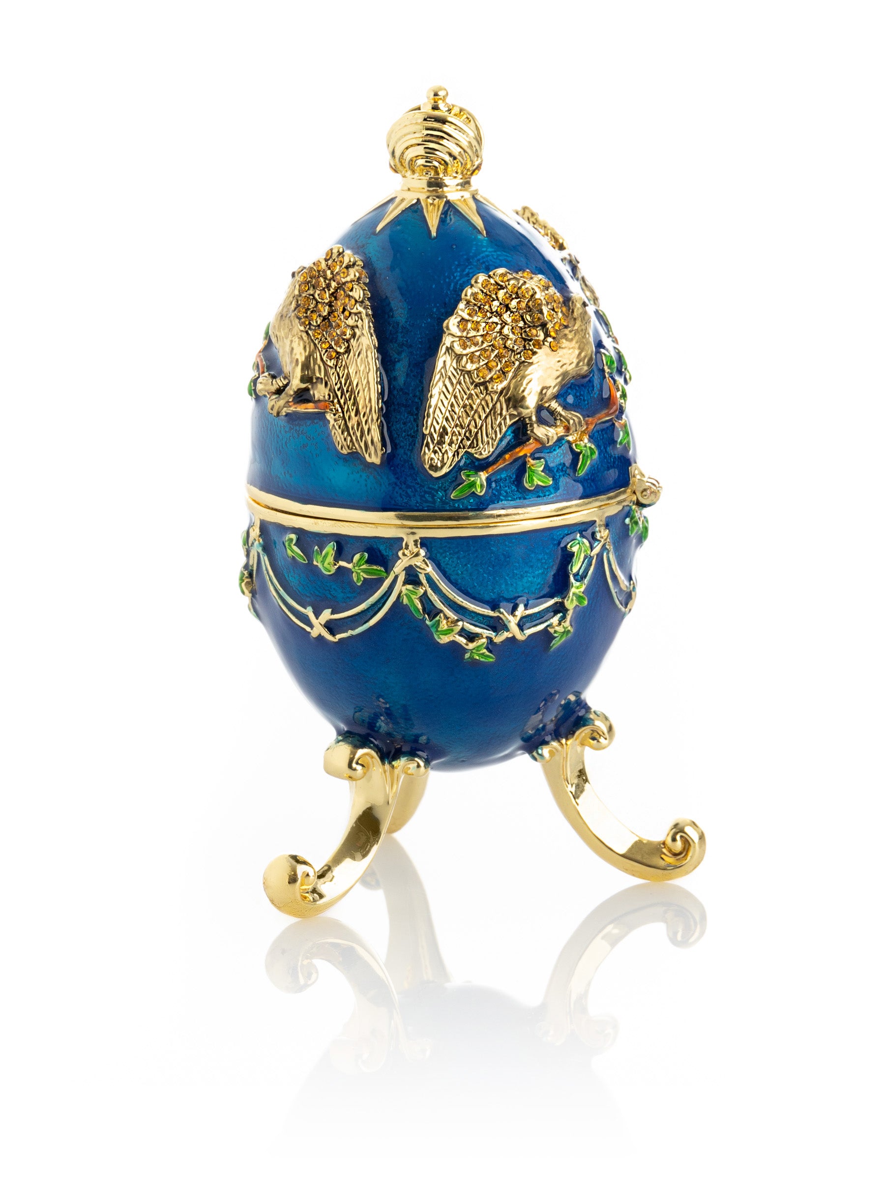 Keren Kopal Blue Russian Egg with Eagles Music Playing Egg