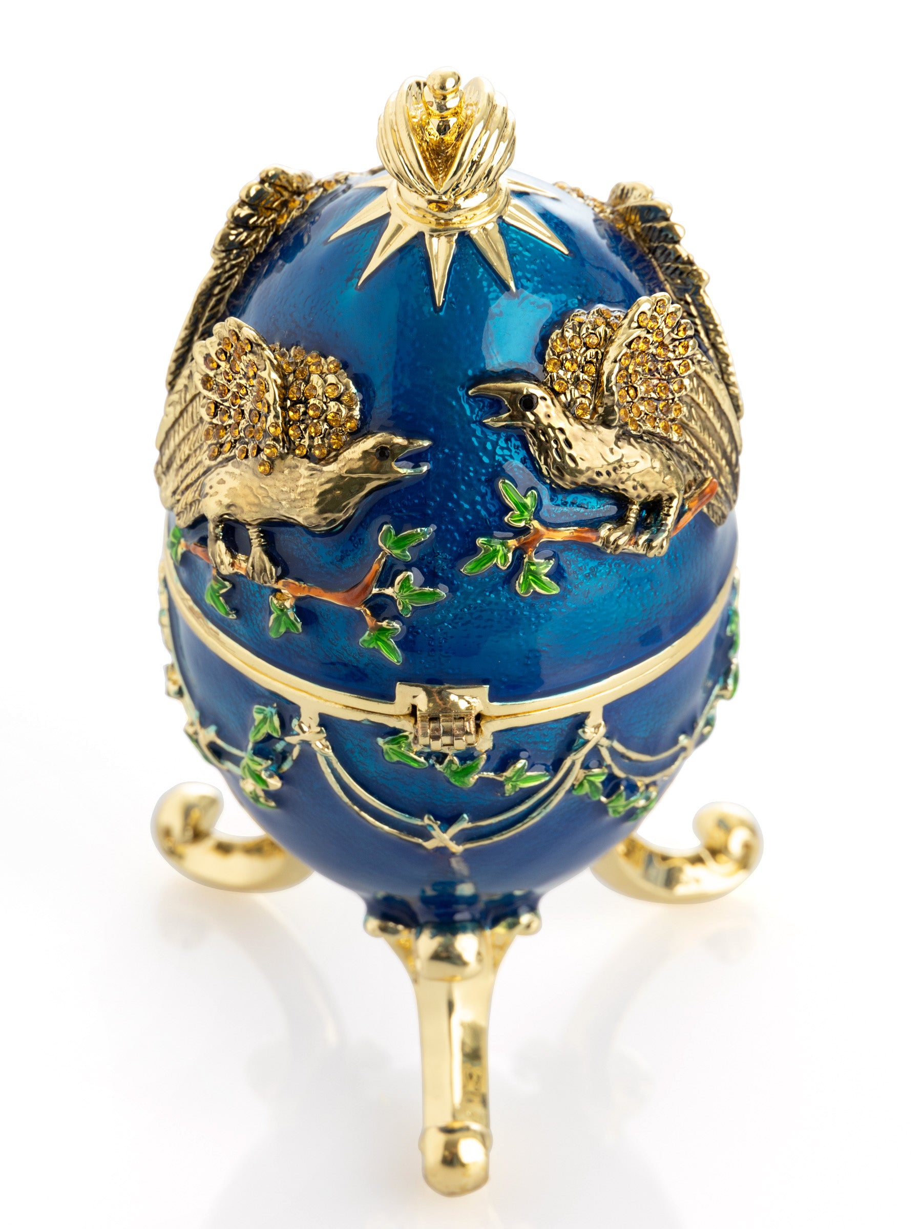 Keren Kopal Blue Russian Egg with Eagles Music Playing Egg