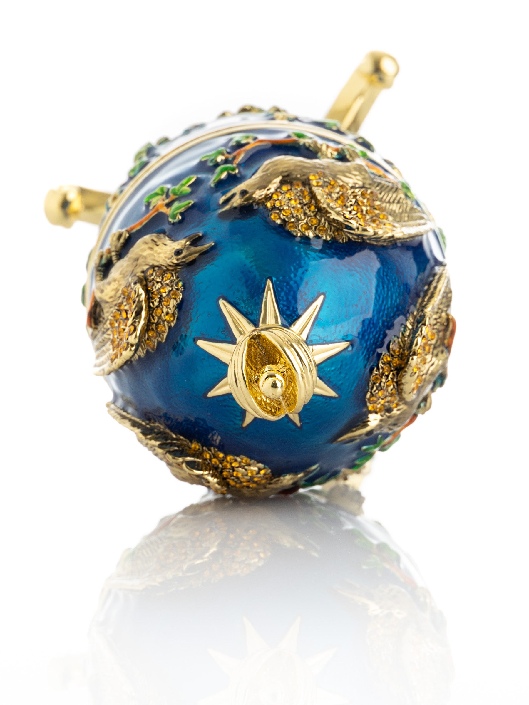 Keren Kopal Blue Russian Egg with Eagles Music Playing Egg