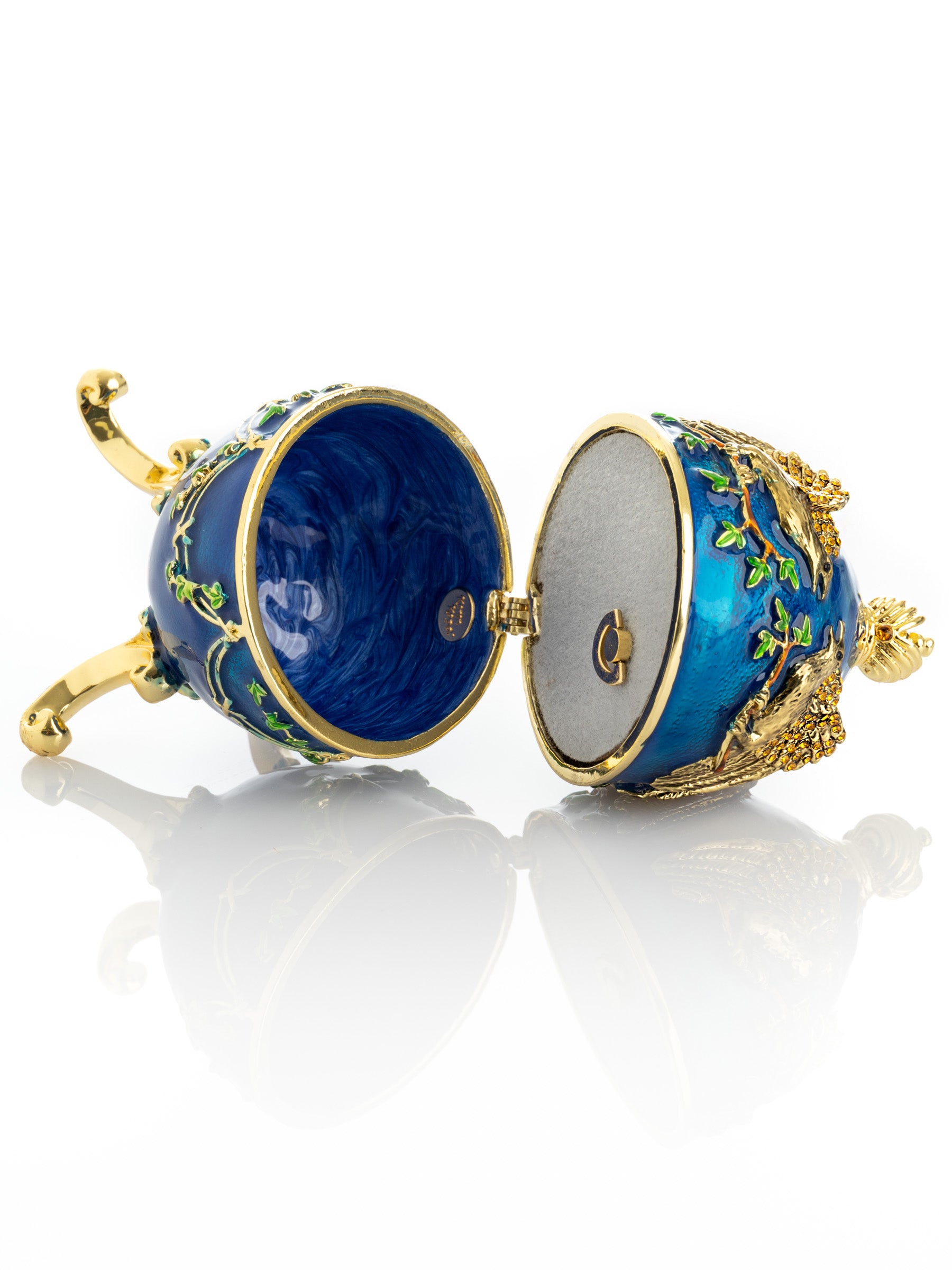 Keren Kopal Blue Russian Egg with Eagles Music Playing Egg