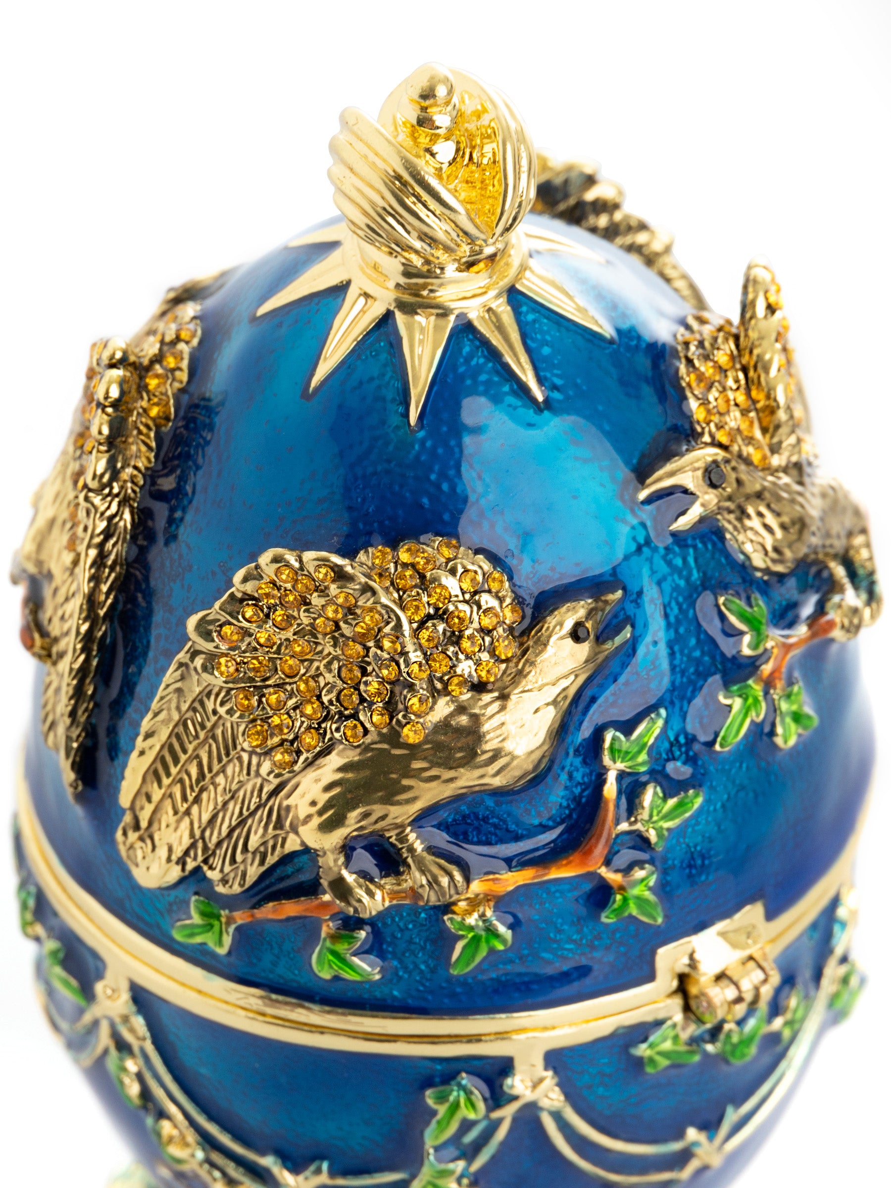 Keren Kopal Blue Russian Egg with Eagles Music Playing Egg