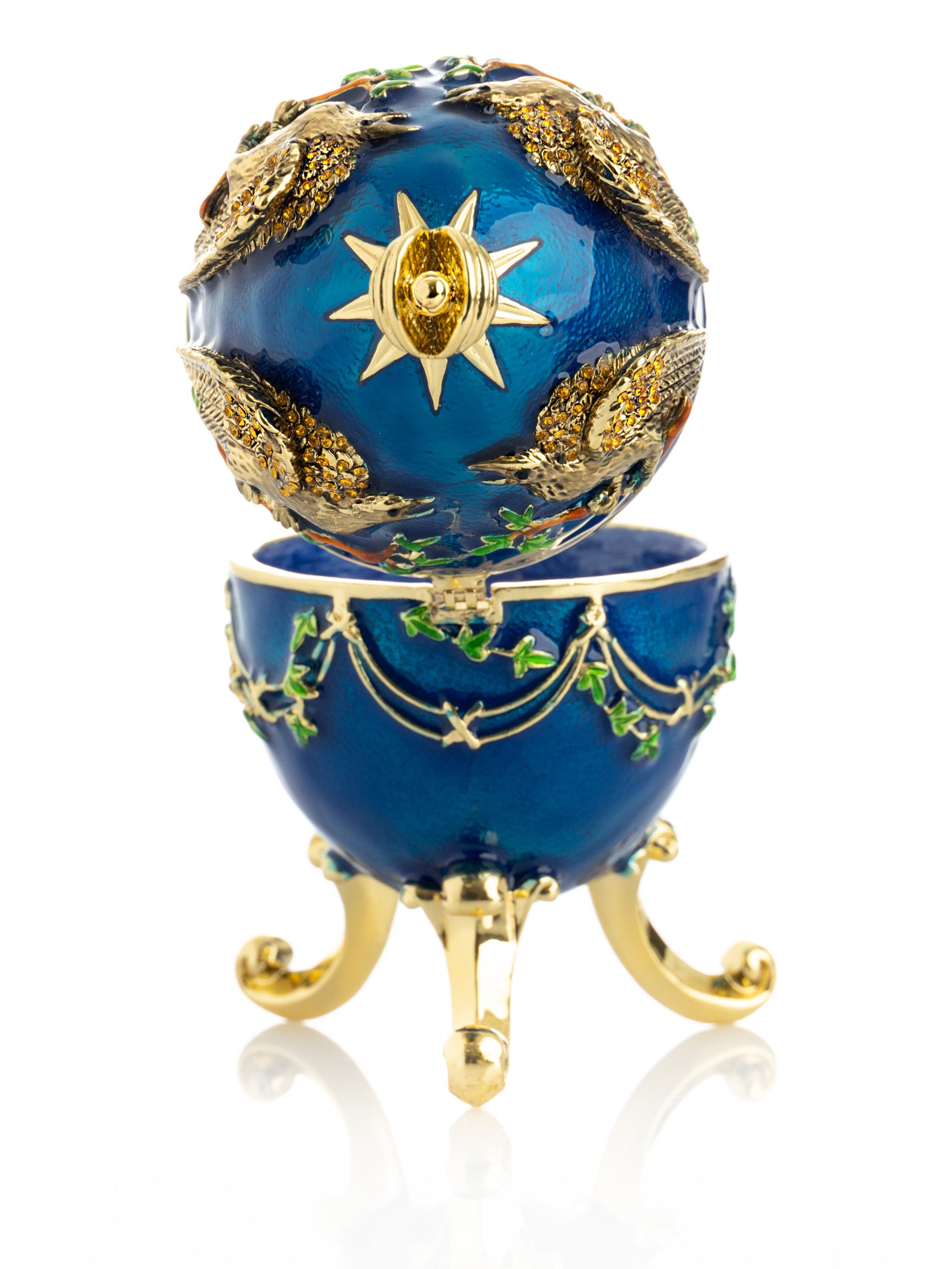 Keren Kopal Blue Russian Egg with Eagles Music Playing Egg