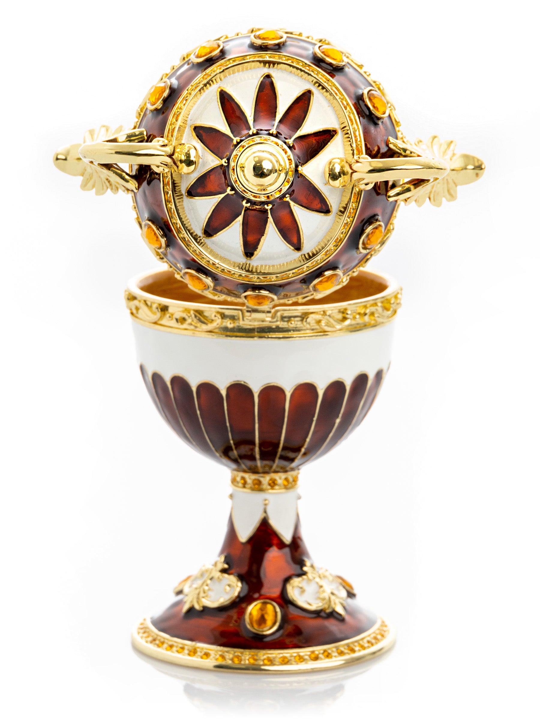 Keren Kopal Brown Music Playing Faberge Egg with Wings