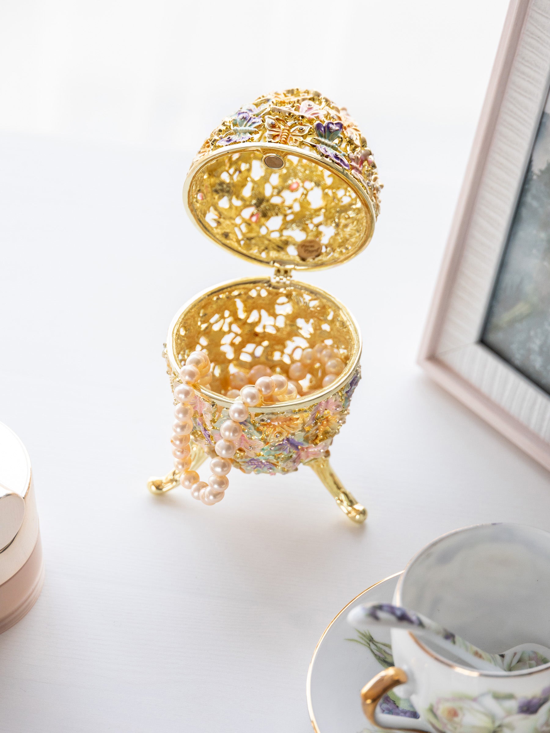 Keren Kopal Golden Faberge Egg Decorated with Butterflies
