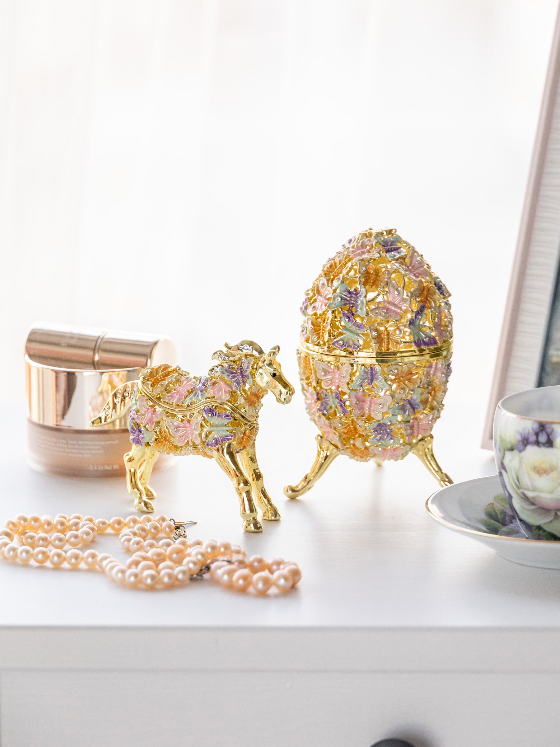 Keren Kopal Golden Faberge Egg Decorated with Butterflies