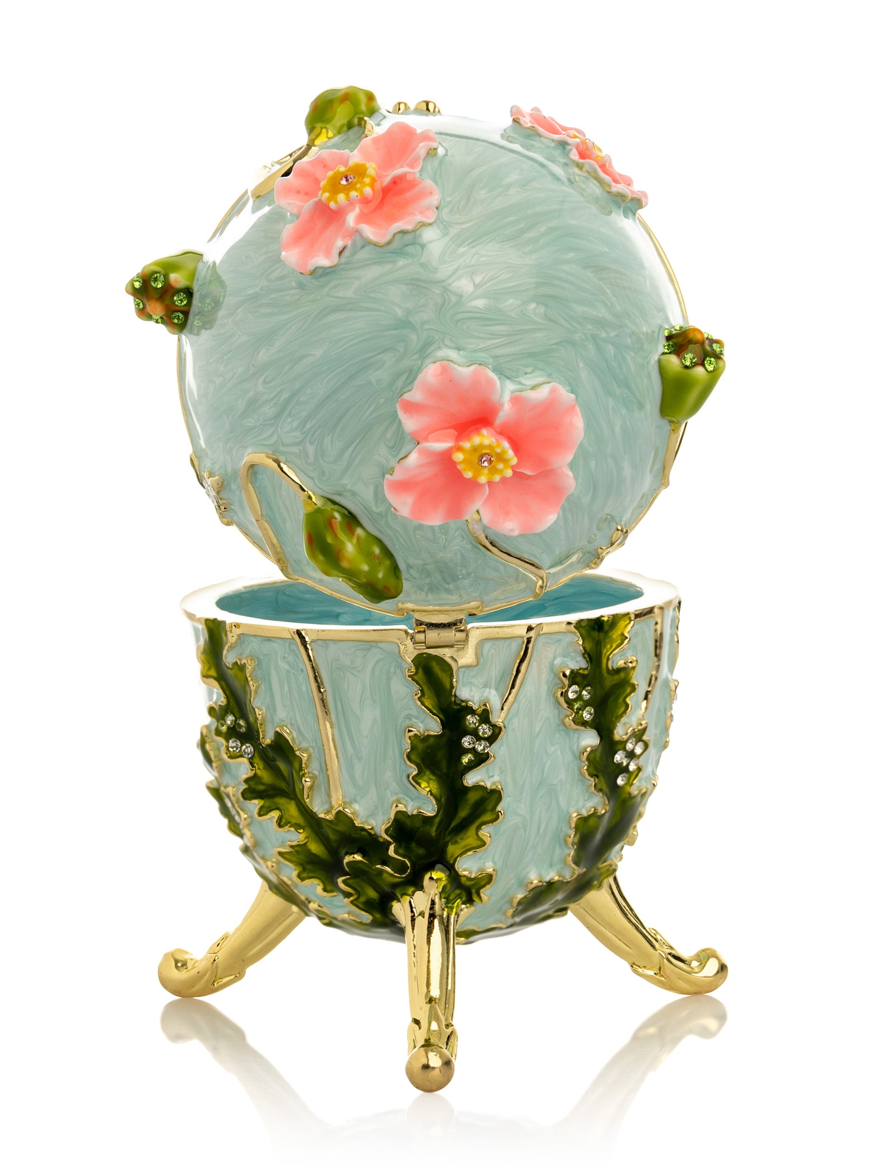 Keren Kopal Turquoise Faberge Egg with Flowers