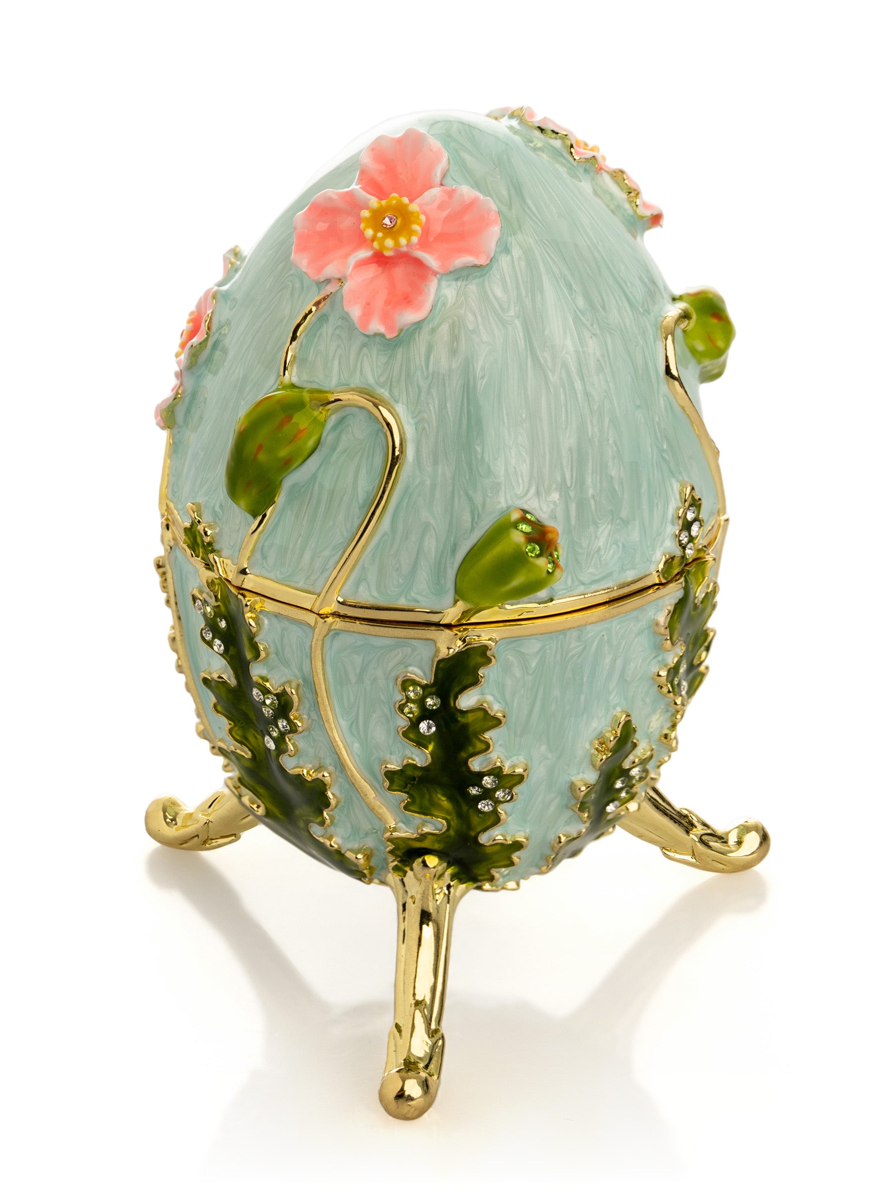 Keren Kopal Turquoise Faberge Egg with Flowers