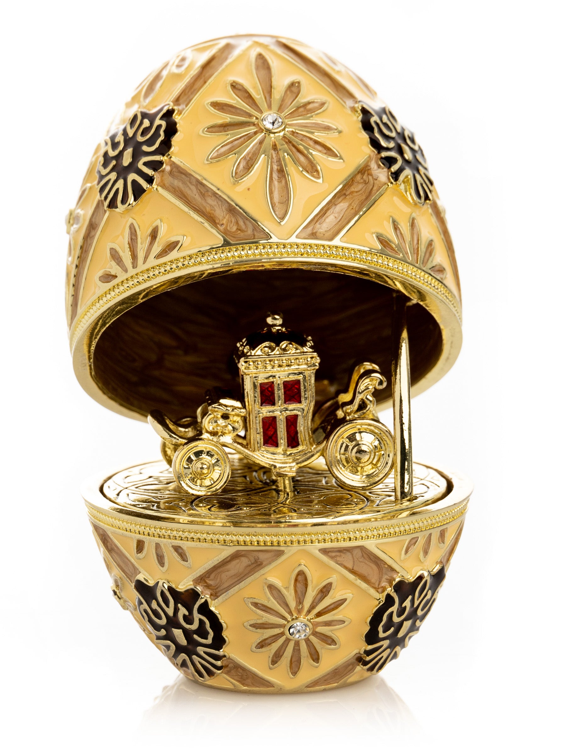 Keren Kopal Brown Faberge Royal egg with Carriage