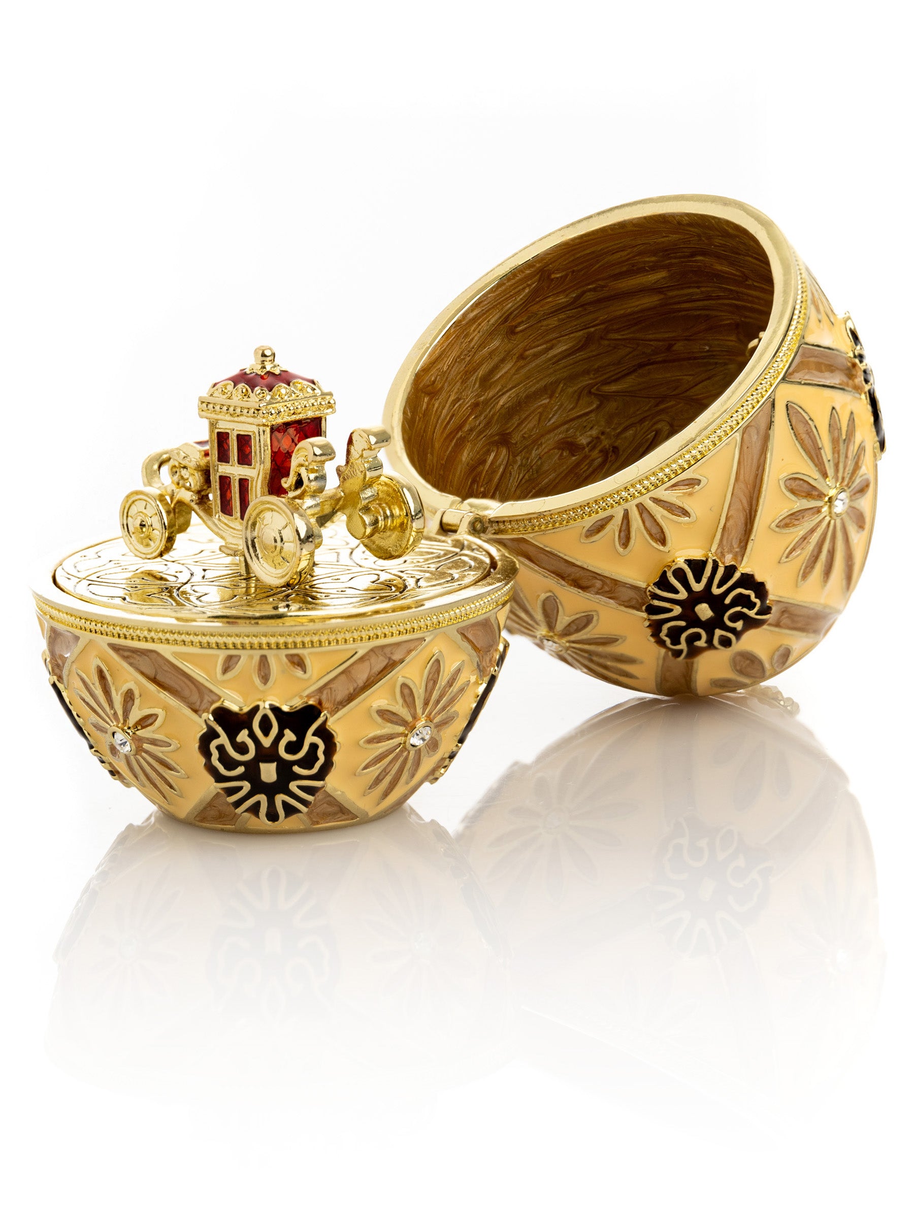Keren Kopal Brown Faberge Royal egg with Carriage