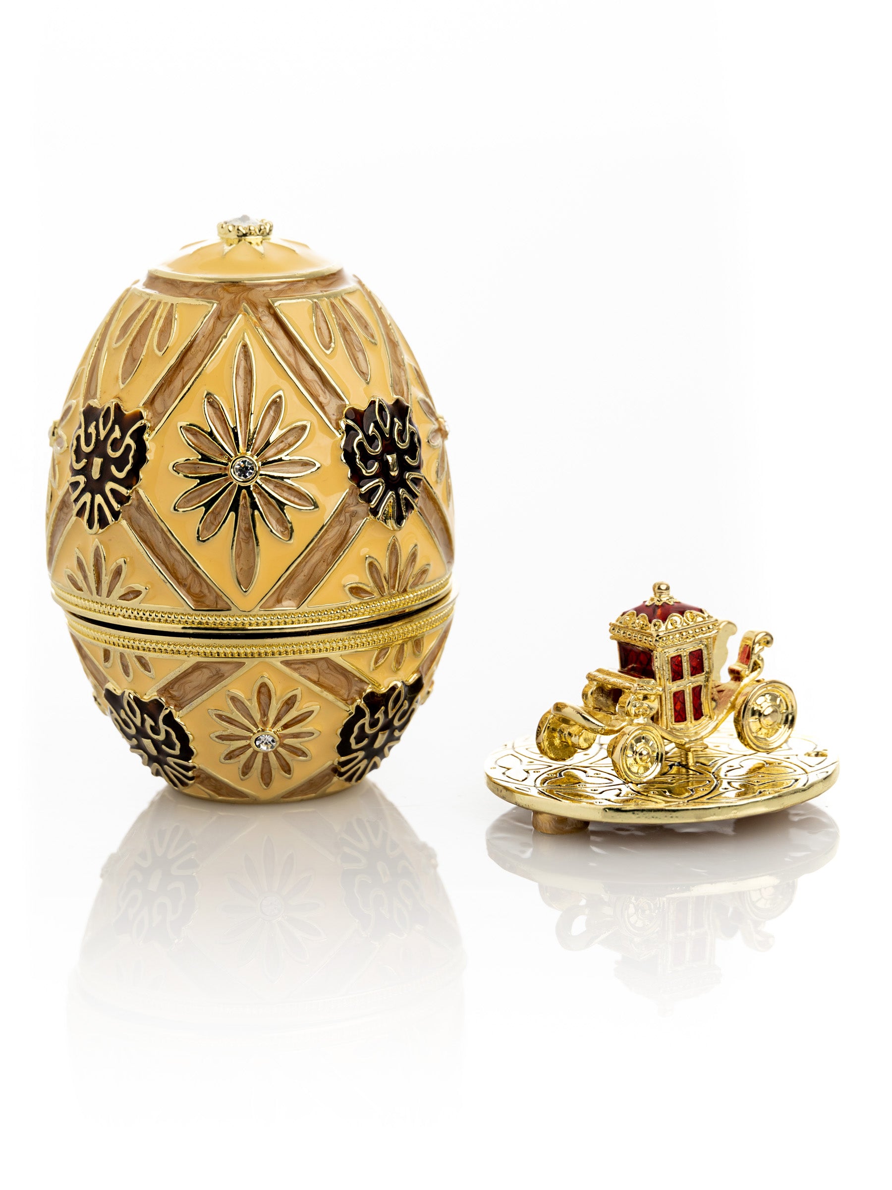 Keren Kopal Brown Faberge Royal egg with Carriage