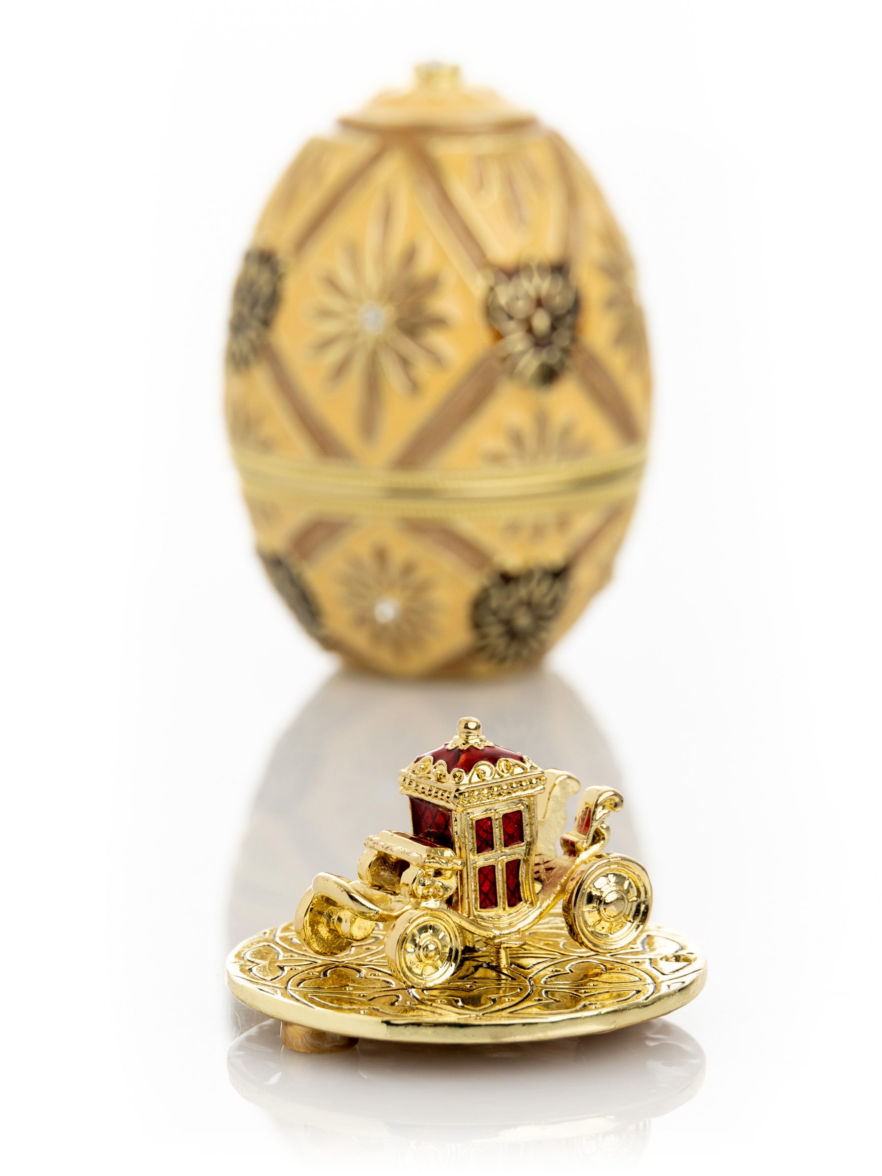 Keren Kopal Brown Faberge Royal egg with Carriage