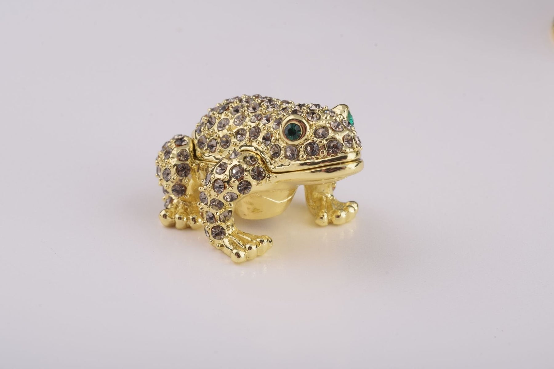 Keren Kopal Black Faberge Egg with Silver Frog Surprise Inside