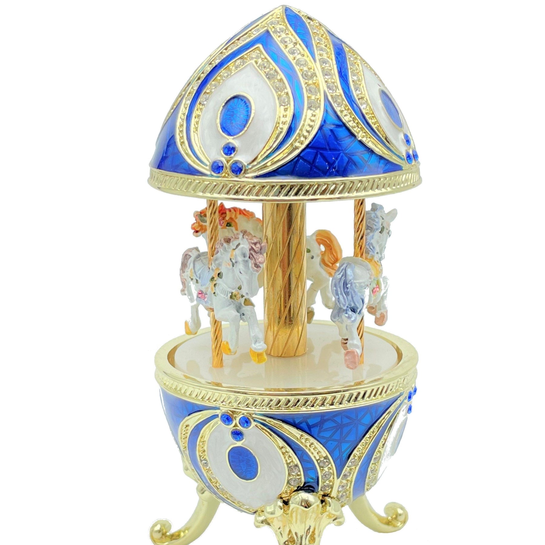 Keren Kopal Blue Musical Carousel with Royal Horses