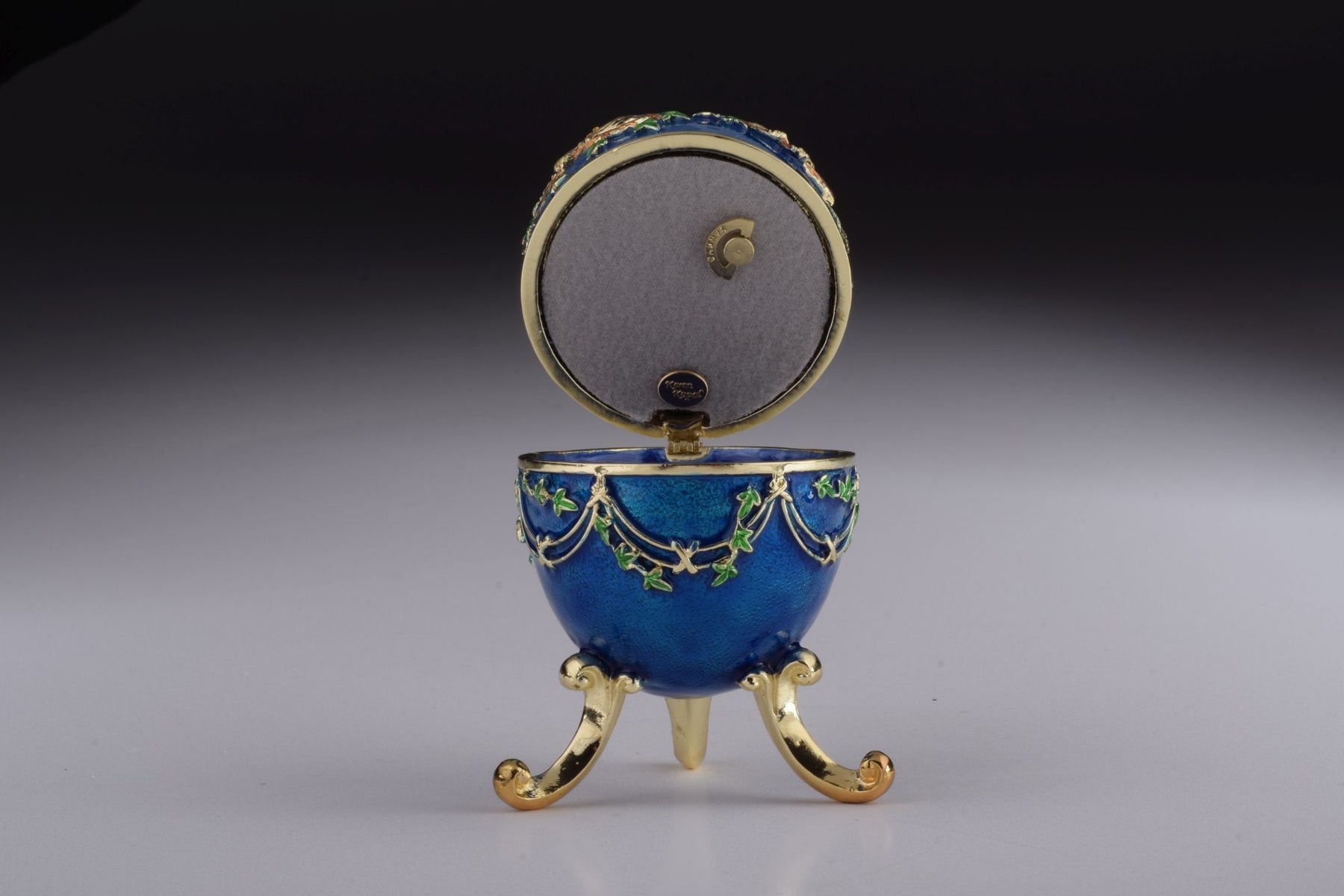 Keren Kopal Blue Russian Egg with Eagles Music Playing Egg