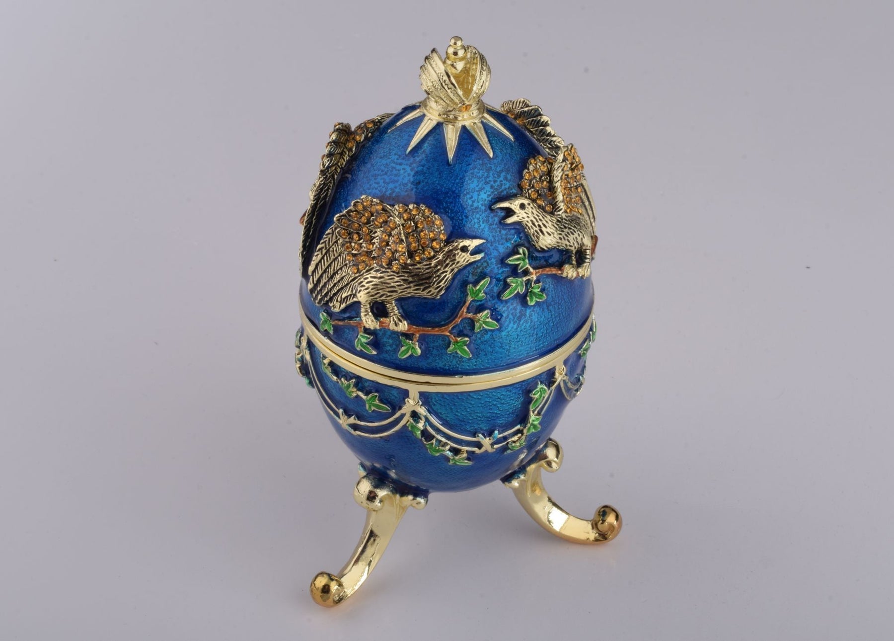 Keren Kopal Blue Russian Egg with Eagles Music Playing Egg