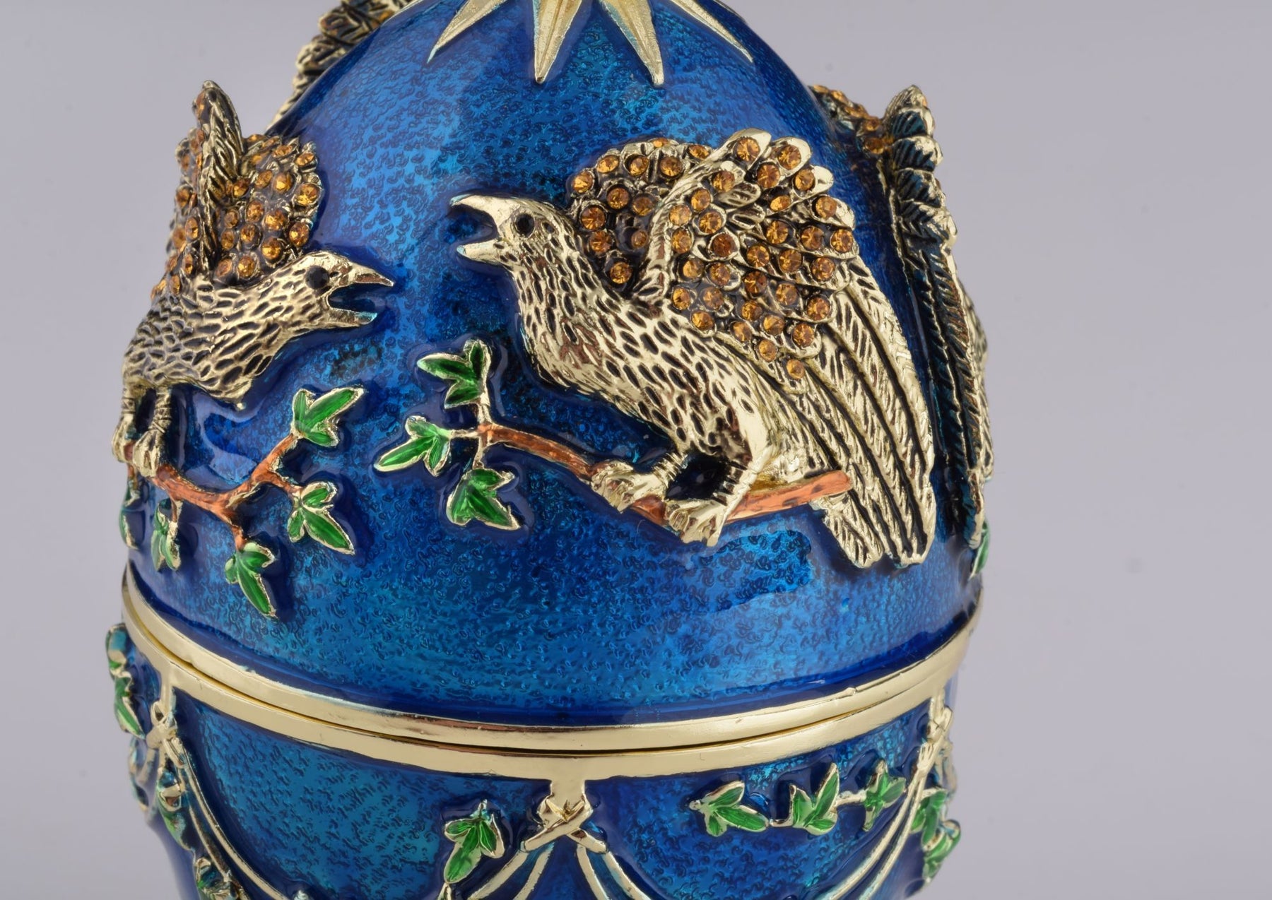 Keren Kopal Blue Russian Egg with Eagles Music Playing Egg