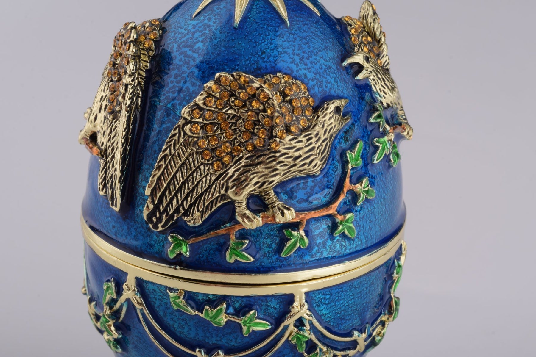 Keren Kopal Blue Russian Egg with Eagles Music Playing Egg