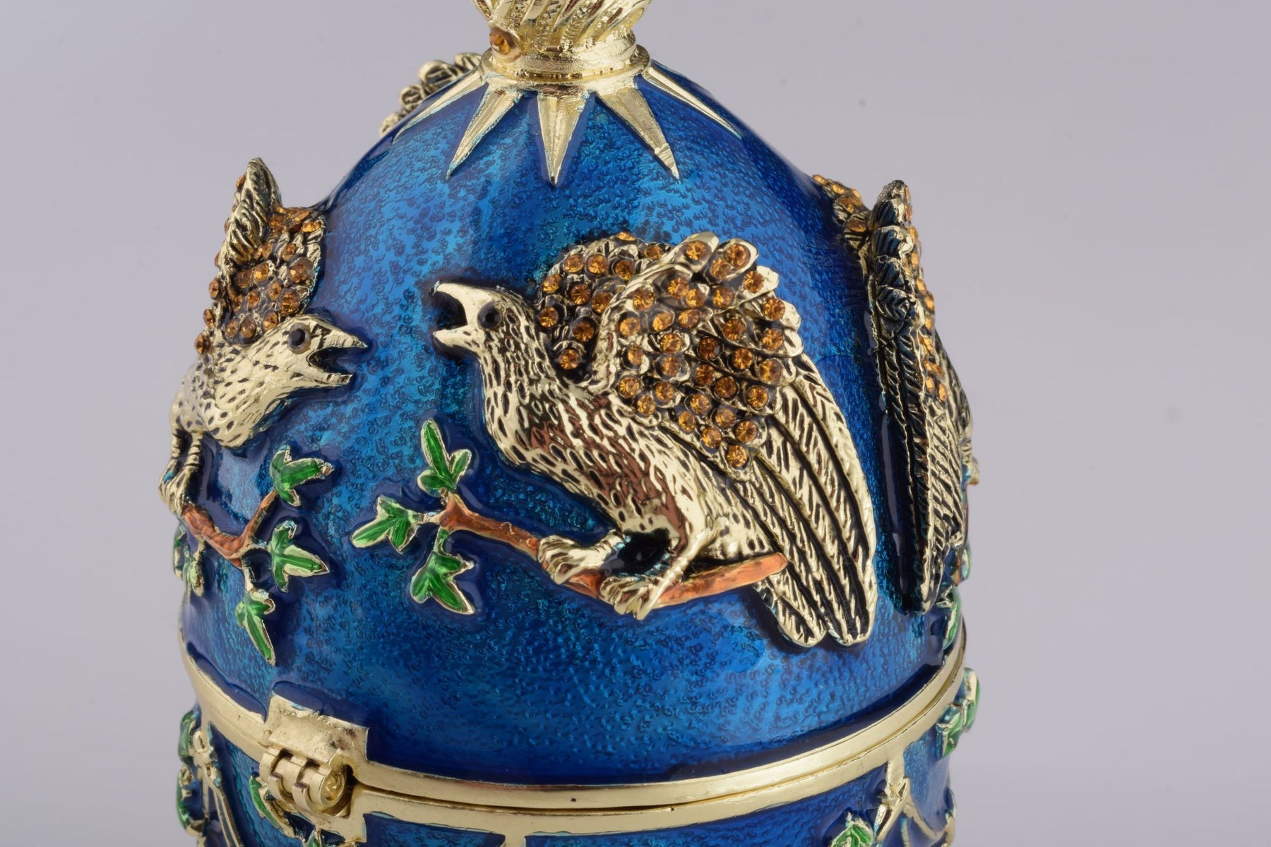 Keren Kopal Blue Russian Egg with Eagles Music Playing Egg