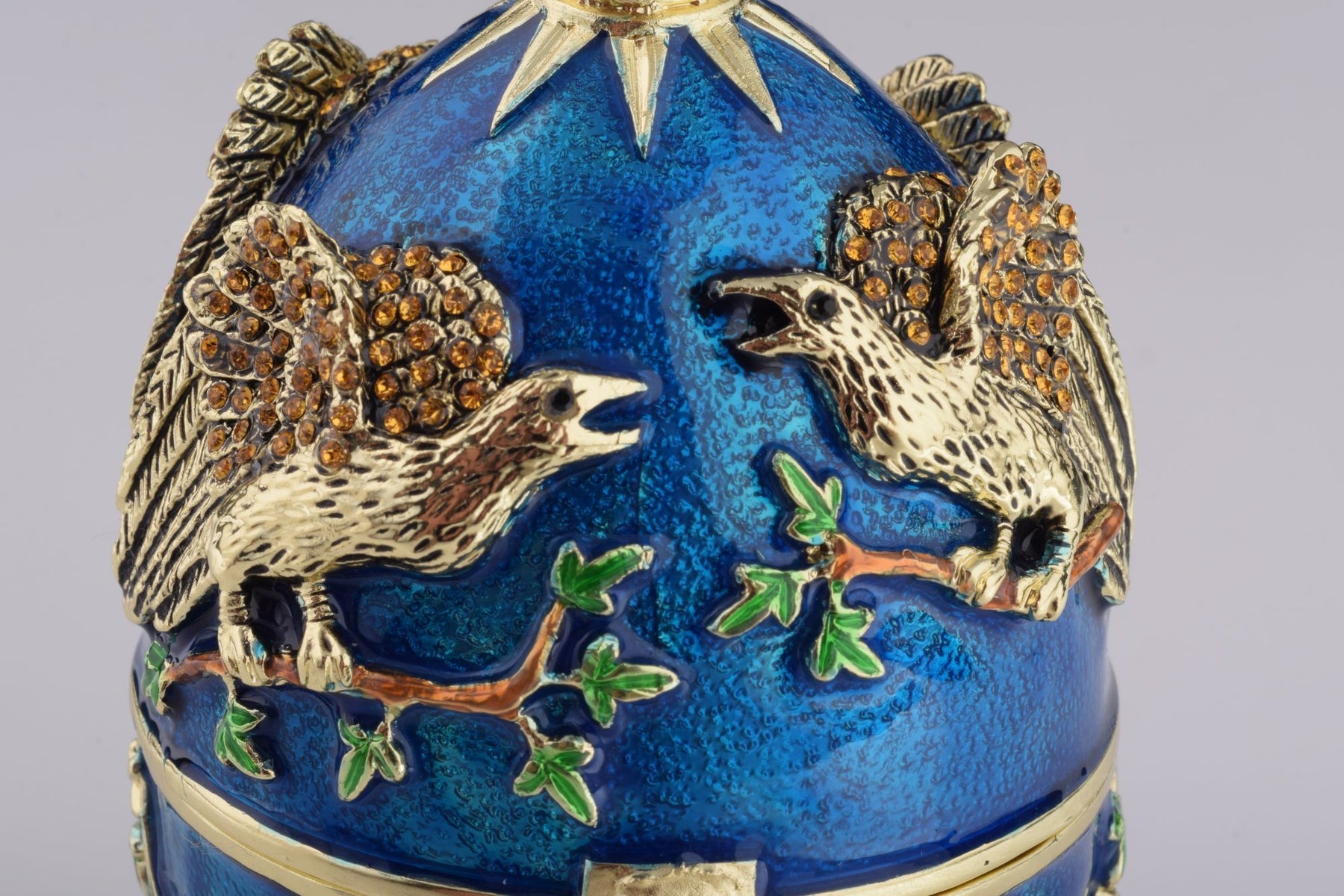 Keren Kopal Blue Russian Egg with Eagles Music Playing Egg